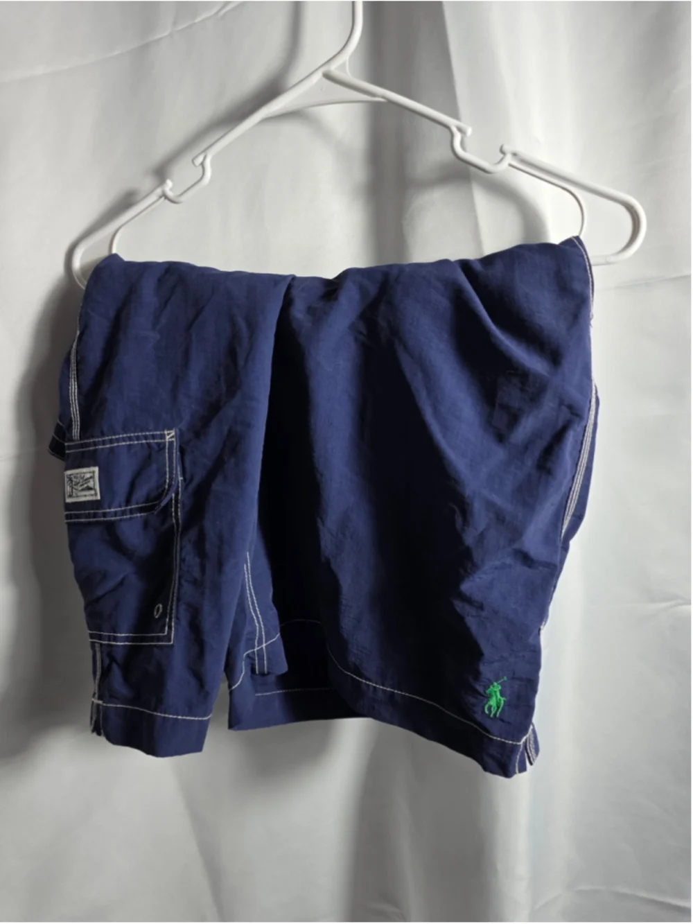 Men's Polo Ralph Lauren Swim Trunk Blue White beach shorts summer tropical large